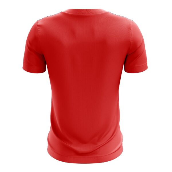 Printed Polo Neck Badminton Polyester Jersey T-Shirt Red Color