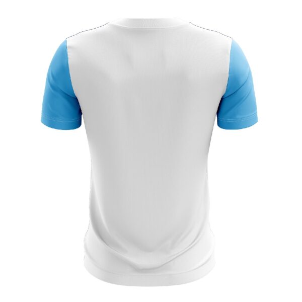 Mens Badminton T-Shirts | Collared Polyester Jersey for Sports Player - White Blue Color