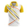 Quick Dry Polo T Shirt Casual Workout Tees | Mens Badminton Tshirts - Gold Yellow Color