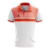 Sports Polo Tshirts for Men | Badminton Apparel Collection White & Orange Color