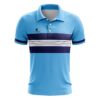 Mens Badminton T-Shirt Custom Printed Regular Fit Polo Sky Blue Jersey