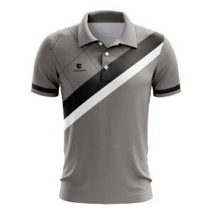 Men’s Grey Badminton T-Shirt Regular Fit for Sports Player Jersey Dark Grey Color