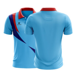 Cricket T Shirts Training for Men | Custom Clothing Sky Blue, Red & Navy Blue Color