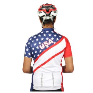 Men Cycling Jersey Road Bike Shirt Short Sleeve Breathable 100% Polyester