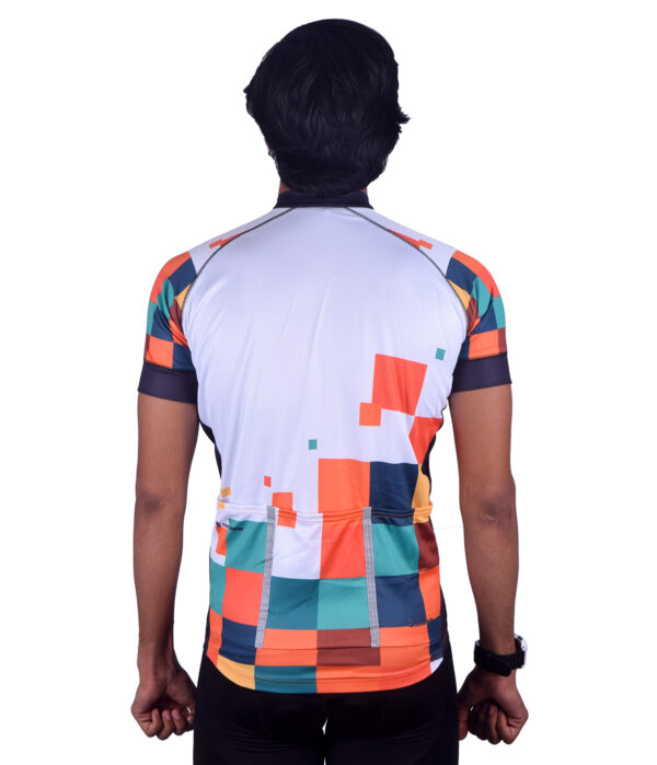 Printed Cycling Jersey | Custom Cycling Jersey for Men White with Multi Colors