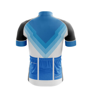 Professional Printed Cycling Jersey White, Blue & Black Color