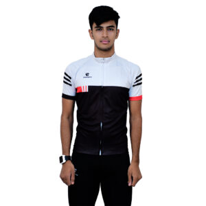 Professional Sublimated Mountain Bike Jersey White & Black Color