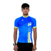 Customized Mens Road Ride Cycling Jersey Blue & Green Color