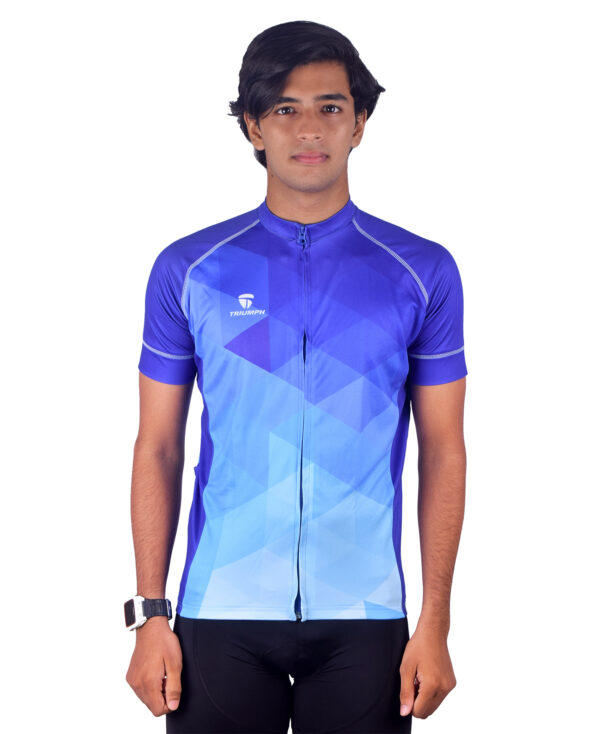 Sublimated Bicycle Gear Professional Cycling Jersey for Man Purple & Blue Color