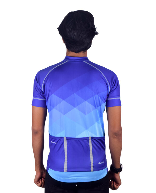 Sublimated Bicycle Gear Professional Cycling Jersey for Man Purple & Blue Color