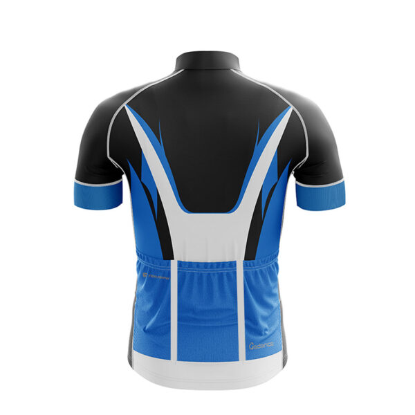 Half Sleeve Customized Cycling Jersey for Men Black, Blue & White Color