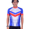 Unisex Polyester Cycling Jersey | Custom Sportswear White, Blue & Red Color