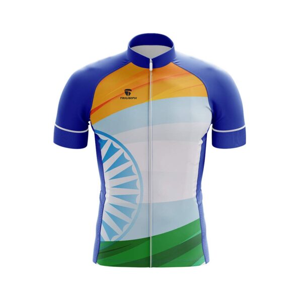 India Tri Colour Cycling Jersey for Men Indian Color