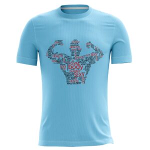 Yoga Gym Fitness Graphic T-shirt for Men Sky Blue Color