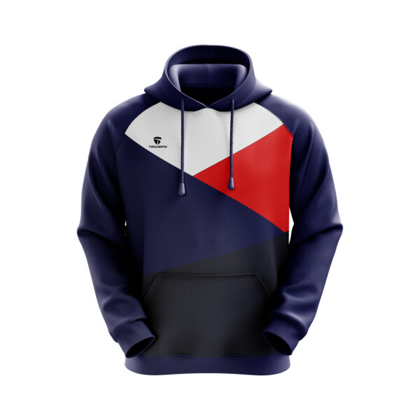 Men’s Online Winter Hoodies Navy Blue, Red & White Color