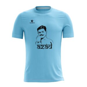 Chandrasekhar Azad Photo Printed Mens T-Shirt | Boys Jersey Sky Blue Color