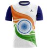 Proudly Indian : Shop Independence and Republic Day T-Shirts Online White Tri With Navy Blue Color