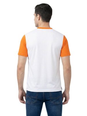 India Flag Printes White Orange T-shirt for Men Boys