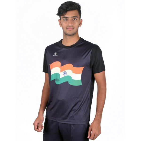 India Flag Printd Republic & Independence Day T-Shirts for Men / Boy Black Color