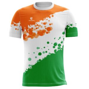 Indian Tricolor Full Printed Mens Casual T-shirt | Boys Jersey Indian Indian Tri Color