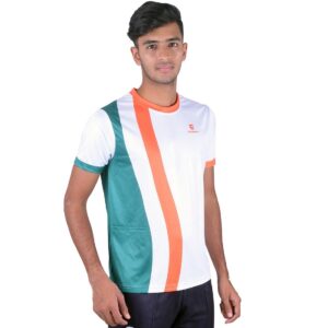 Independence Day Round Neck Casual Tshirt for Men / Boy White Indian Tri Color