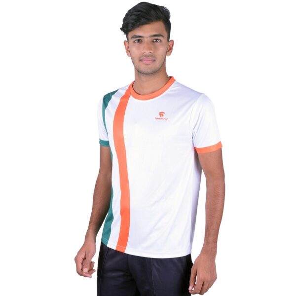 Independence Day Round Neck Casual Tshirt for Men / Boy White Indian Tri Color