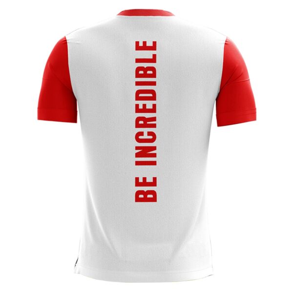 Men's Workout T-shirt / Jersey White & Red Color