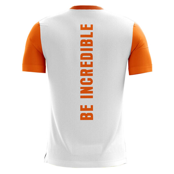 Men's Training / Workout / GYM T-shirt / Jersey White & Orange Color