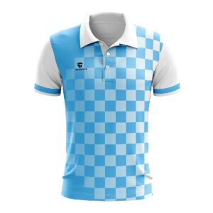 Mens Table Tennis Polo Shirts | Collared Polyester T-Shirts Tops Blue Color