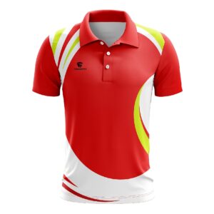 Men’s Regular Fit Polo T Shirts Jersey for Table Tennis Red Color