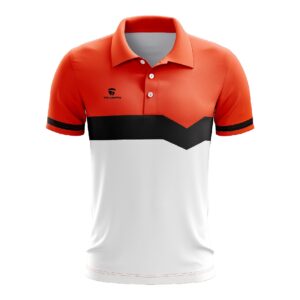 Table Tennis Jersey Polo Tshirts Online | Custom Tennis Clothing White & Orange Color