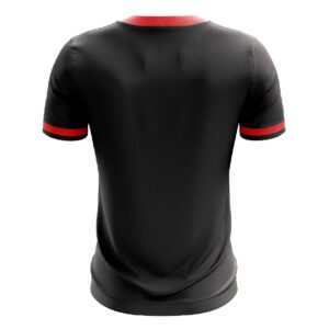 Table Tennis Clothing | Custom Polo T Shirts Black for Table Tennis Players Black White & Red Color