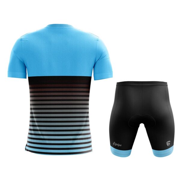 Mens Padded Cycling Shorts with Printed Half Sleeve T-shirt Sky Blue & Black Color
