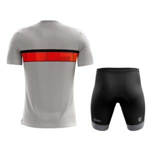 Men’s Dri Fit Long Riding Cycling T-shirts and Padded Shorts Grey, Red & Black Color