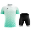 Cycling T shirts and Gel Tech Padded Cycling Shorts for Men White, Green & Black Color