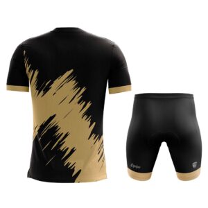 Round Neck T-Shirts & Gel Tech Padded Cycling Shorts for Men Black & Gold Color