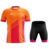 Quick Dry Cycling Tshirts and Padded Shorts for Men Cyclist Orange & Pink Color