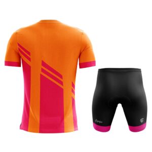 Quick Dry Cycling Tshirts and Padded Shorts for Men Cyclist Orange & Pink Color