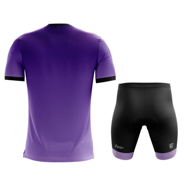 Foam Padded Cycling Shorts with Round Neck T-shirts Purple & Black Color