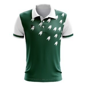 Badminton T-Shirts for Men Printed Collared Sports Jersey Dark Green Color