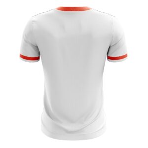 Sports Polo Tshirts for Men | Badminton Apparel Collection White & Orange Color