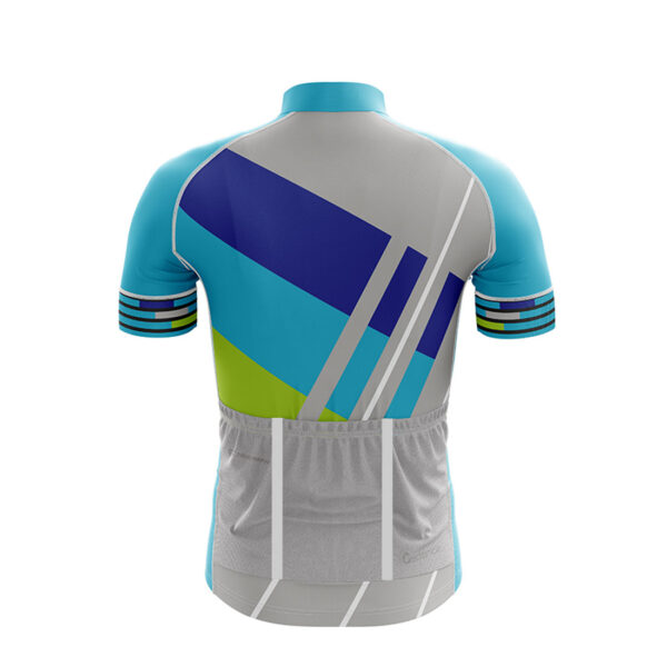 Professional Printed Road Cycling Jersey for Men Grey & Blue Color