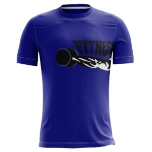 Yoga Gym Fitness Graphic T-shirt Blue Color