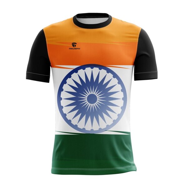 Indian Flag Printed T Shirt for Men | India Jersey for Boy Indian Tri Black Color