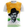 Bhagat Singh Photo Printed Men's T Shirt White Indian Color