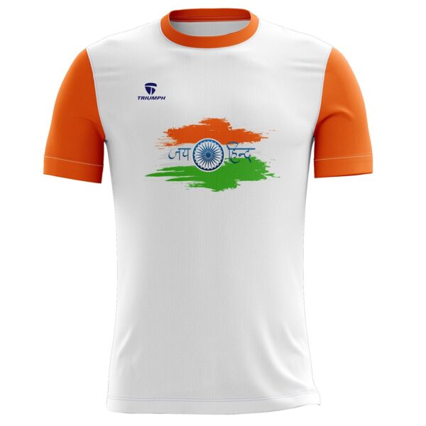 India Flag Printes White Orange T-shirt for Men Boys White & Orange Tri Color