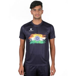 India Flag Printd Independence and Republic Day T-Shirts for Men / Boy Black Color
