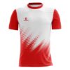 Men’s Solid Regular Fit Sports Running T-Shirt White & Red Color