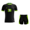 Mens Walking Activewear Sports Jersey & Short Black & Green Color