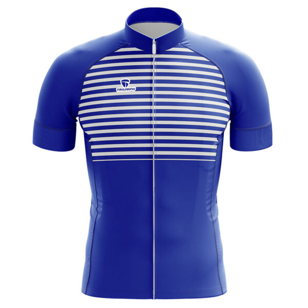 Printed Short Sleeve Street Bicycle Jersey | Custom Cycling Wear Blue & White Color